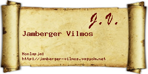 Jamberger Vilmos névjegykártya